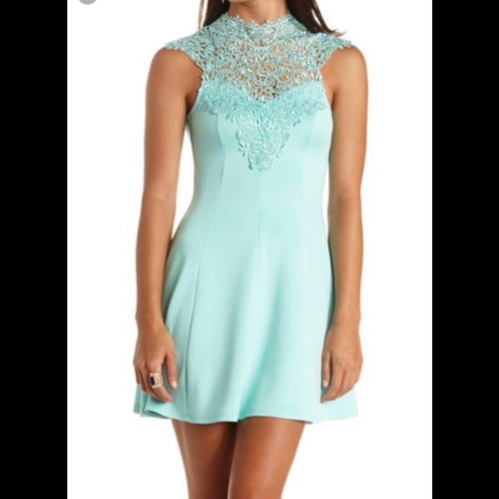 Crochet Lace Mock neck dress